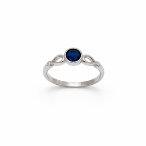 Elegant 925 Sterling Silver Royal Blue Solitaire Ring | Designer Infinity Shank Finger Ring for Women (Size 11)