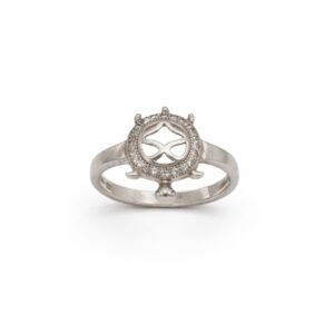 Auspicious 925 Sterling Silver Cutout Tortoise Ring | Vastu Inspired American Diamond Finger Ring for Women (Size 12)