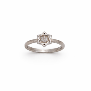 Divine 925 Sterling Silver Star of David Ring | Geometric Pave Set Finger Ring for Women (Size 12)
