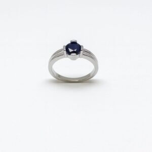 Timeless 925 Sterling Silver Blue Sapphire Solitaire Ring with Split Shank | Elegant Finger Ring for Women (Size 9)